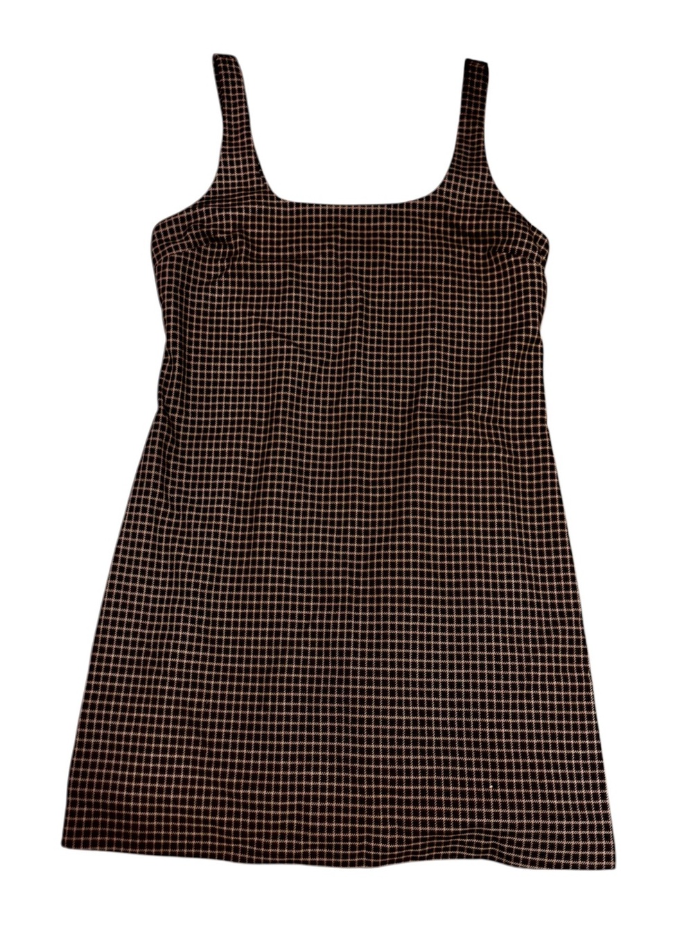 Banana Republic Brown Checked Sleeveless pinnafore dress